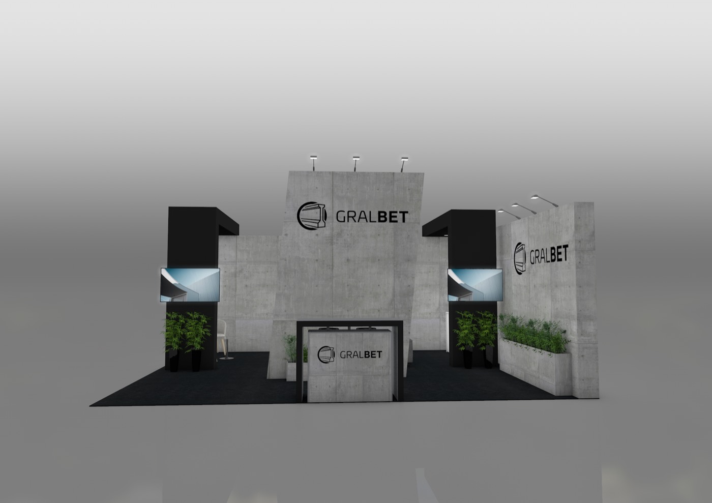 Selected exhibition stand render